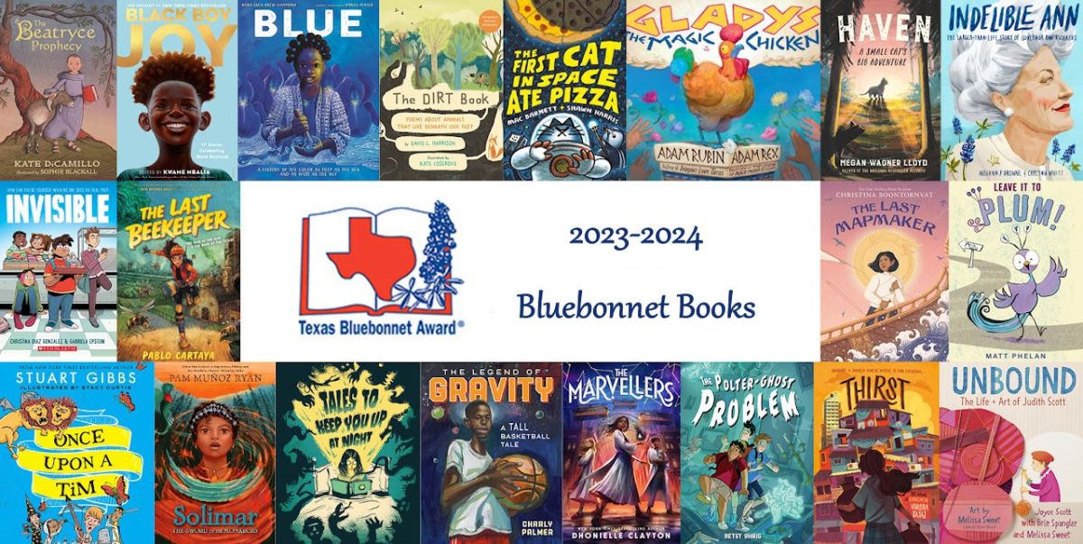 20 book covers of the 20 Bluebonnet Book Award finalists