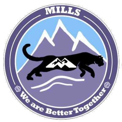 Commonly used Mills logo of a mountain lion leaping