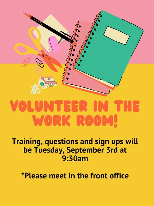 PTA Work Room Training Flyer