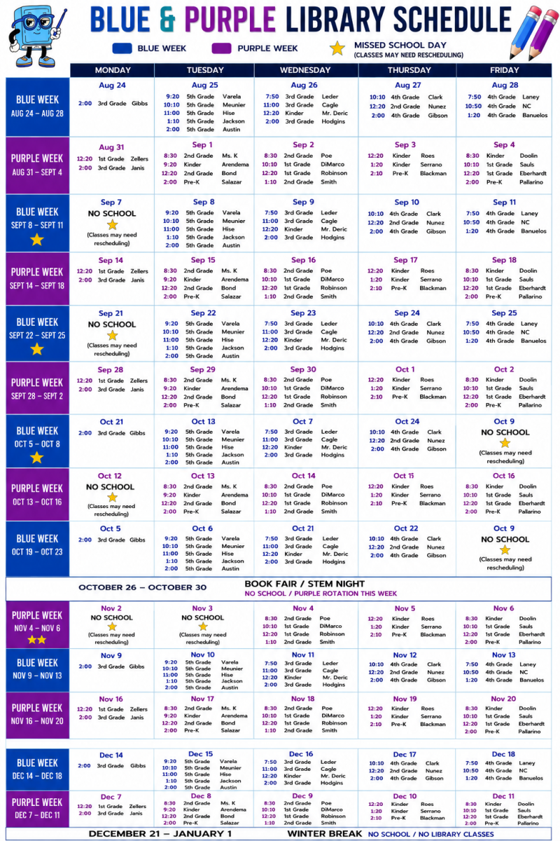 Blue Purple Schedule 26=27