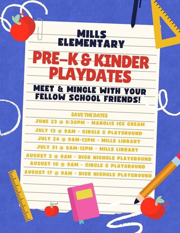 Mills Summer Meet Up Dates, Times and Locations