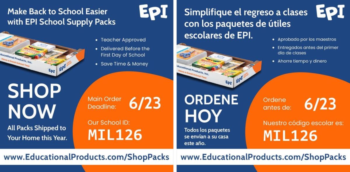EPI School Supply Orders