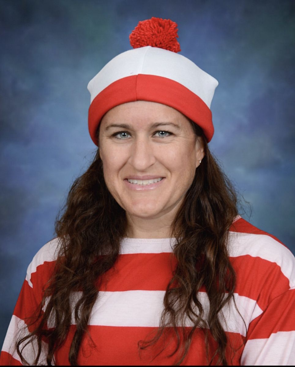 Alison Hise dressed as Waldo