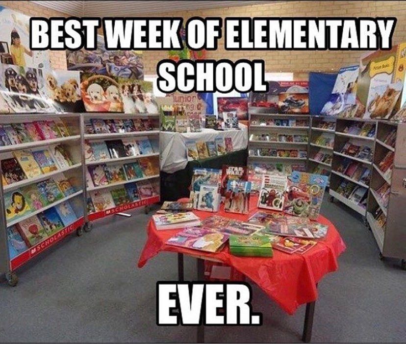 Book Fair displays with all the books