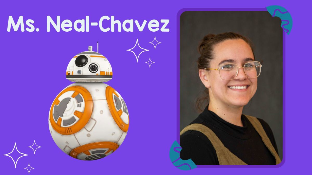 Ms Neal-Chavez and BB8 from Star Wars