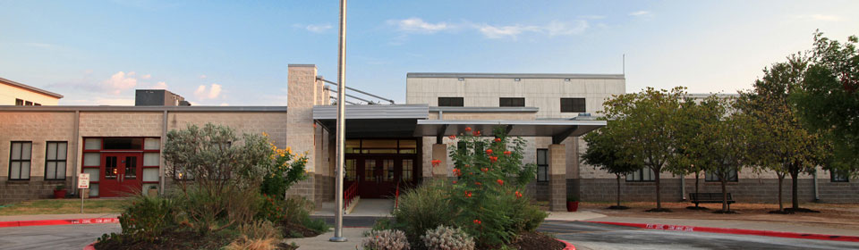 Front entrance of Mills Elementary