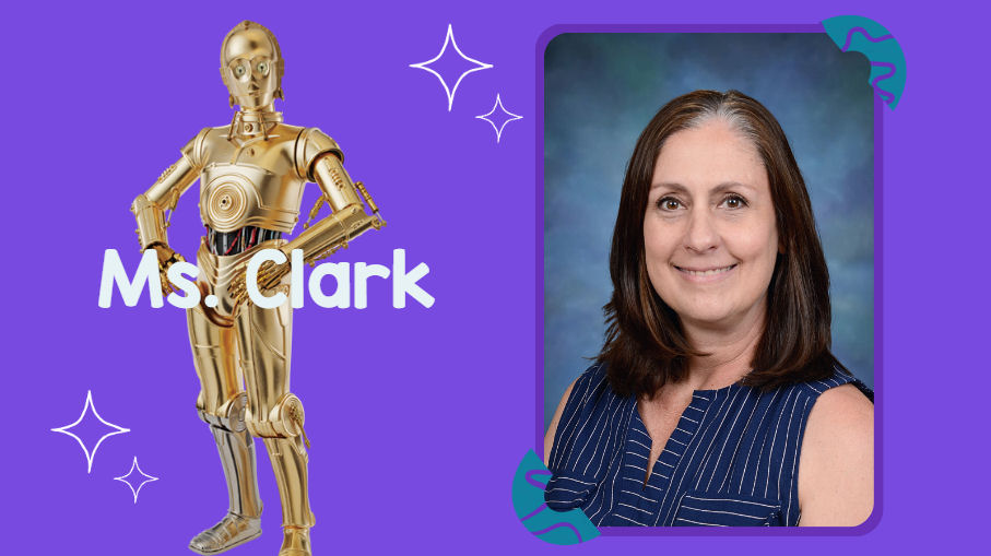 Mrs. Clark and C3PO from Star Wars