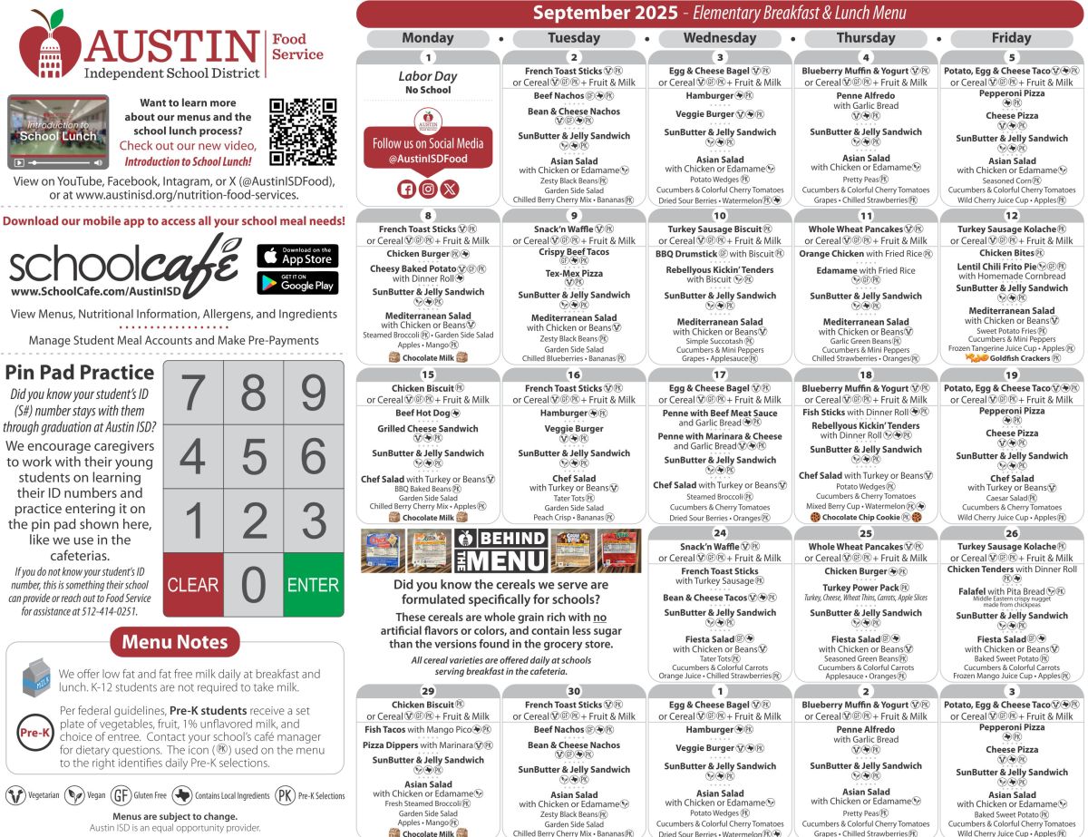 Sept 25 Menu