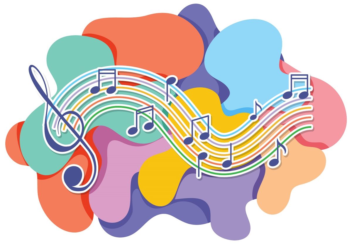 Color picture of music notes