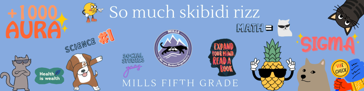 Fifth Grade Banner filled with Gen Z sayings like Aura, Vibe, Skibbidi Rizz, Sigma